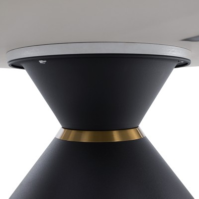Măsuţe de cafea, set de 2 bucăţi, marmură/negru/auriu, metal, MABUZ NEW