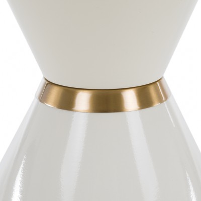 Măsuţe de cafea, set de 2, marmură albă/albă/auriu, metal, MABUZ NEW