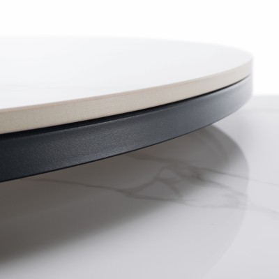 Măsuţe de cafea, set de 2, marmură albă/negru, LASTRO NEW