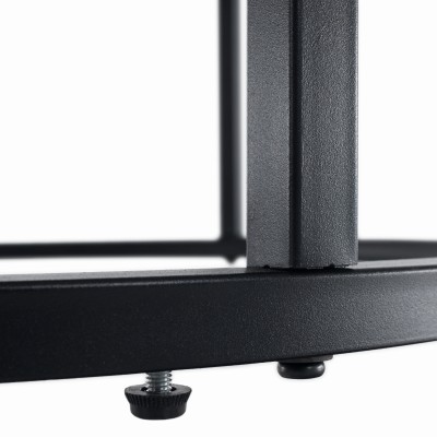 Măsuţe de cafea, set de 2, marmură albă/negru, LASTRO NEW