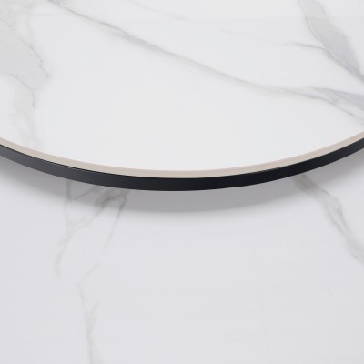 Măsuţe de cafea, set de 2, marmură albă/negru, LASTRO NEW