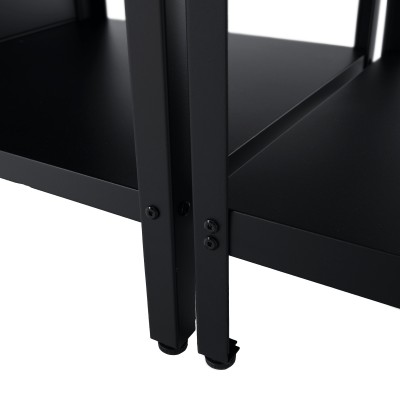 Mobilier de bucătărie de grădină cu 4 piese, chiuvetă, negru, oţel, INES