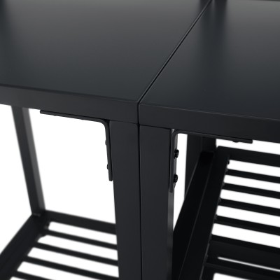 Mobilier de bucătărie de grădină cu 4 piese şi chiuvetă, oţel, gri, TANITA