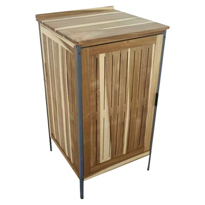 Mobilier de bucătărie pentru grădină din 3 piese cu chiuvetă, lemn de salcâm, natural, ALIENA