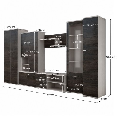 Mobilier living, frasin/ stejar american, ARIS