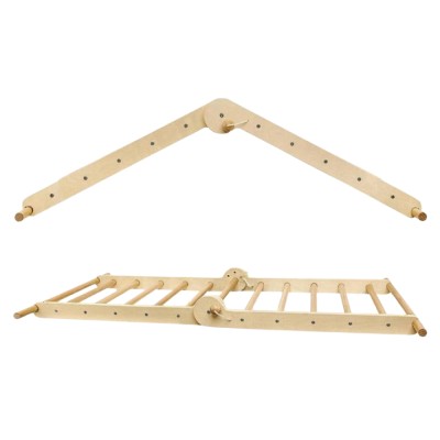Montessori Triunghiul Pikler 3în1, natural/mix de culori, OPRIN