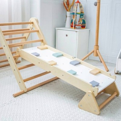 Montessori Triunghiul Pikler 3în1, natural/mix de culori, OPRIN