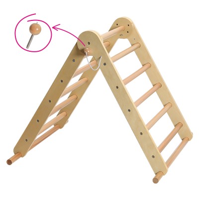 Montessori Triunghiul Pikler 3în1, natural/mix de culori, OPRIN