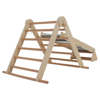 Montessori Triunghiul Pikler 3în1, natural/mix de culori, OPRIN
