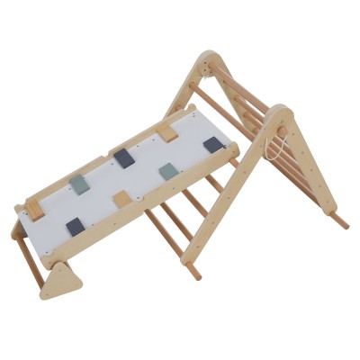 Montessori Triunghiul Pikler 3în1, natural/mix de culori, OPRIN