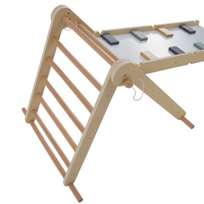 Montessori Triunghiul Pikler 3în1, natural/mix de culori, OPRIN