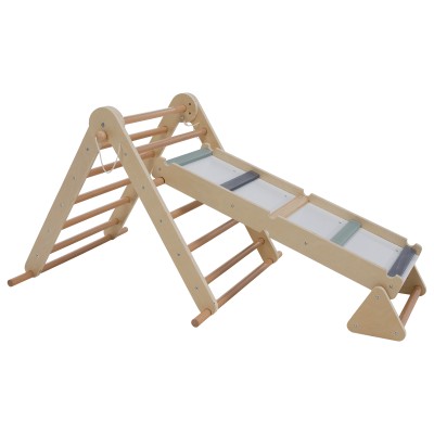 Montessori Triunghiul Pikler 3în1, natural/mix de culori, OPRIN