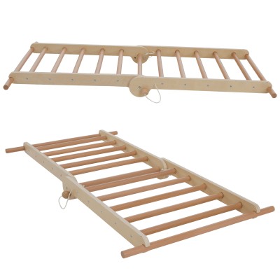 Montessori Triunghiul Pikler 3în1, natural/mix de culori, OPRIN