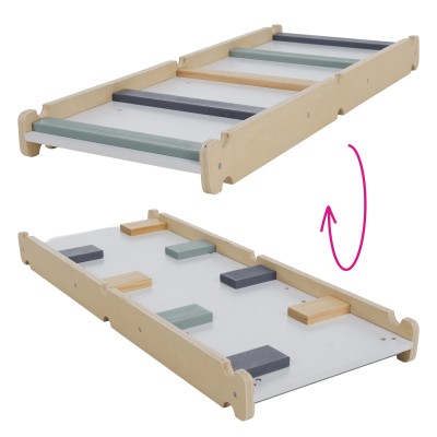 Montessori Triunghiul Pikler 3în1, natural/mix de culori, OPRIN