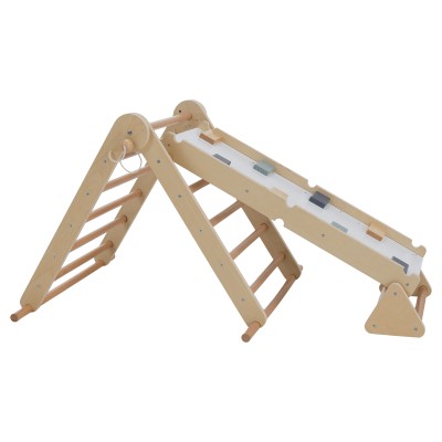 Montessori Triunghiul Pikler 3în1, natural/mix de culori, OPRIN