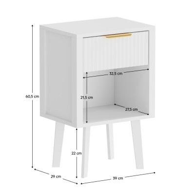 Noptieră, albă, TOBI