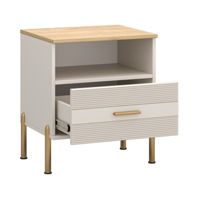 Noptieră, caşmir/stejar de piatră, RUNOL 1S