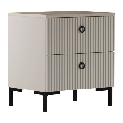 Noptieră, gri-maroniu Taupe/stejar silverjack, DOMCA 2S