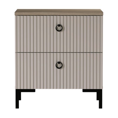 Noptieră, gri-maroniu Taupe/stejar silverjack, DOMCA 2S