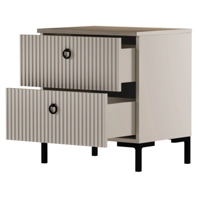 Noptieră, gri-maroniu Taupe/stejar silverjack, DOMCA 2S