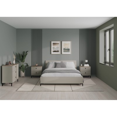 Noptieră, gri-maroniu Taupe/stejar silverjack, DOMCA 2S