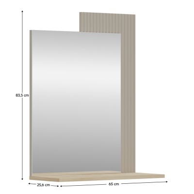 Oglindă 65, gri Taupe/stejar silverjack, DOMCA