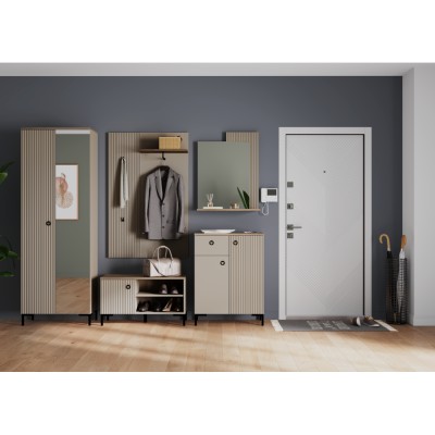 Oglindă 65, gri Taupe/stejar silverjack, DOMCA