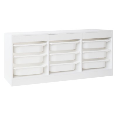 Organizator cu cutii de depozitare, alb, TRIMAL NEW