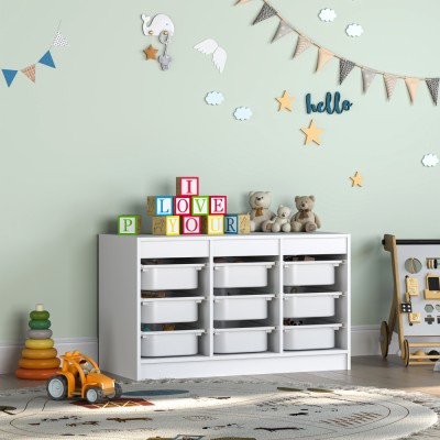 Organizator cu cutii de depozitare, alb, TRIMAL NEW