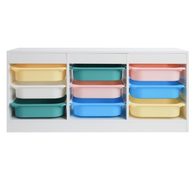 Organizator cu cutii de depozitare, alb/mix de culori, TRIMAL NEW