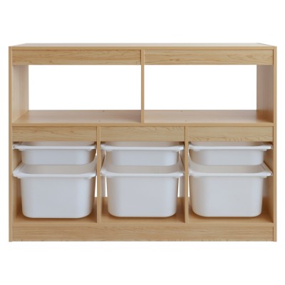 Organizator cu cutii de depozitare, stejar/alb, TRIVIX