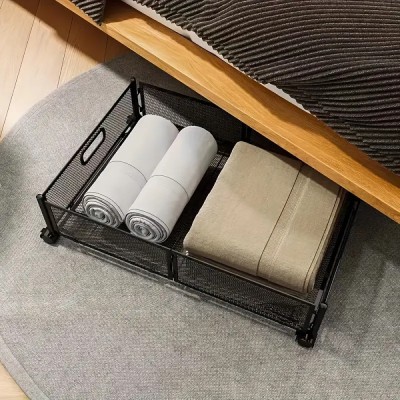 Organizator sub pat cu roţi, negru, TOMKO TYP 1