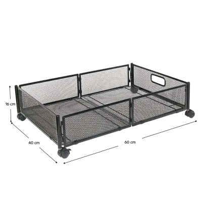 Organizator sub pat cu roţi, negru, TOMKO TYP 1