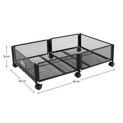 Organizator sub pat cu roţi, negru, TOMKO TYP 1