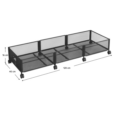 Organizator sub pat cu roţi, negru, TOMKO TYP 2