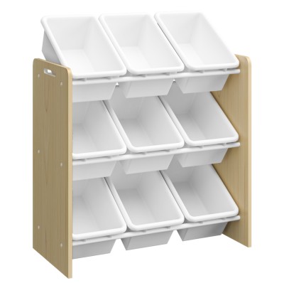Organizator/raft pentru jucării, natural/alb, BOIS
