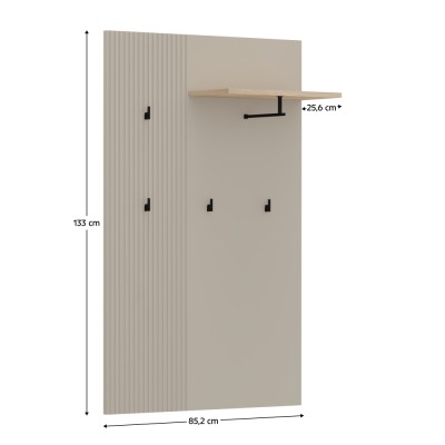 Panou de cuiere 85, gri Taupe/stejar silverjack, DOMCA