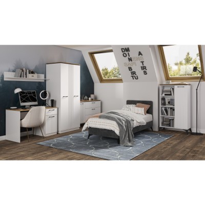 Pantofar, alb/stejar evoke, VELIS 2D