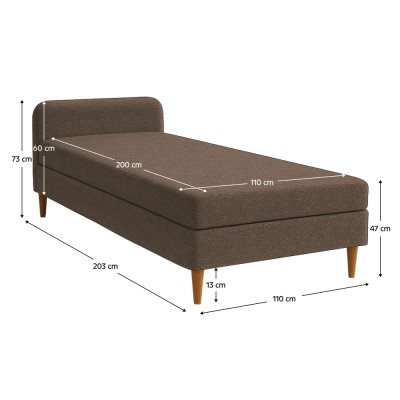 Pat, 110x200, spumă, maro, BRUNY