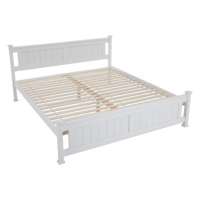 Pat 160x200 cm, lemn de pin alb, LUCAS