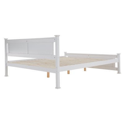 Pat 160x200 cm, lemn de pin alb, LUCAS