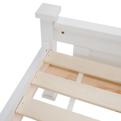 Pat 160x200 cm, lemn de pin alb, LUCAS