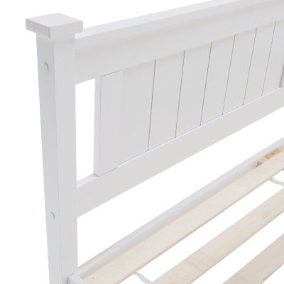 Pat 160x200 cm, lemn de pin alb, LUCAS