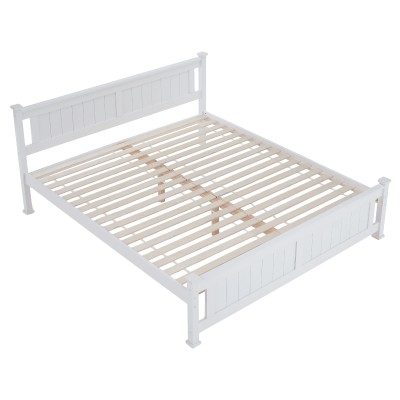 Pat 180x200 cm, lemn de pin alb, LUCAS