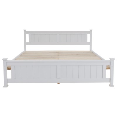 Pat 180x200 cm, lemn de pin alb, LUCAS