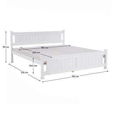 Pat 180x200 cm, lemn de pin alb, LUCAS