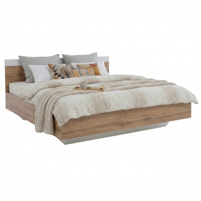 Pat, 180x200 cm, stejar wotan/ alb, set GABRIELA