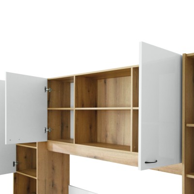 Pat cu extensie, 160x200, alb luciu înalt HG, MILAGA