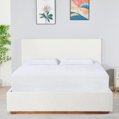 Pat cu grătar si spaţiu de depozitare 160x200, alb, NUVOLA