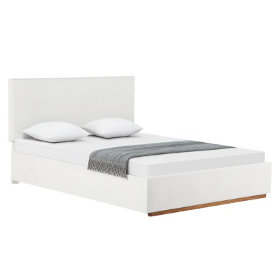 Pat cu grătar si spaţiu de depozitare 180x200, alb, NUVOLA